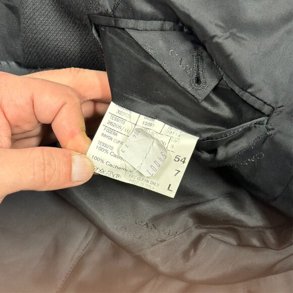 Canali 100% Cashmere Blazer Made in Italy Black Sport Coat 44L - Picture 9 of 10